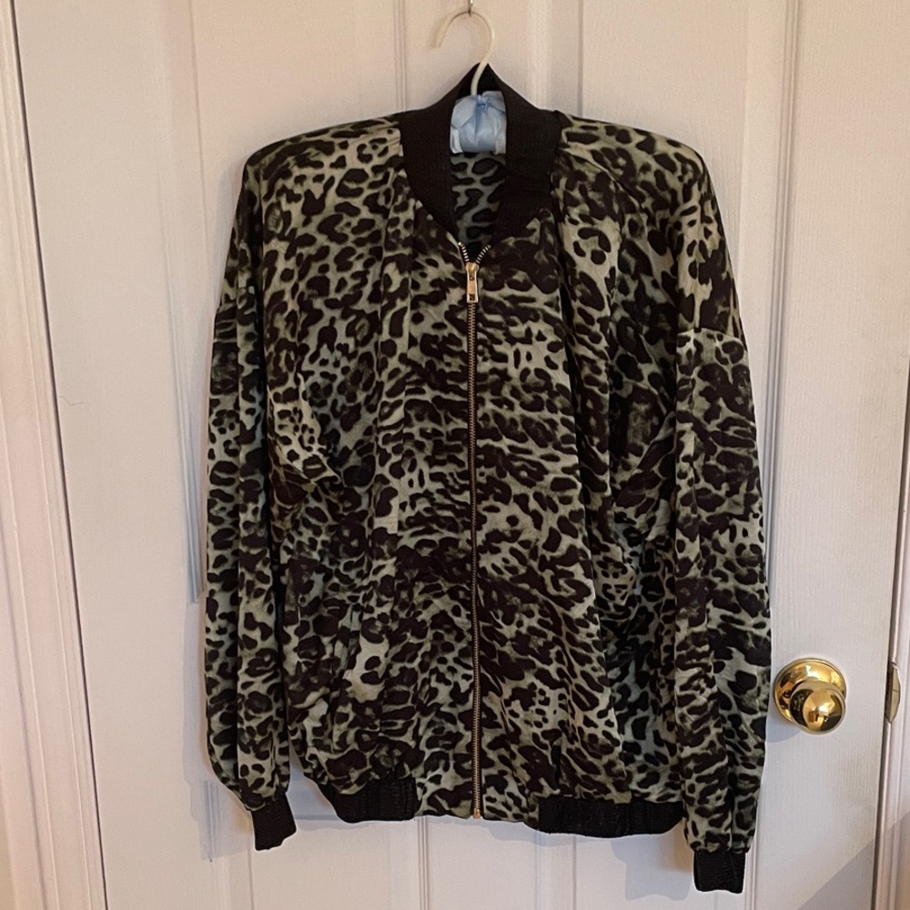 🐆🤎SCARLET ROOS Leopard Bomber Jacket Size EU 2 - Picture 3 of 8